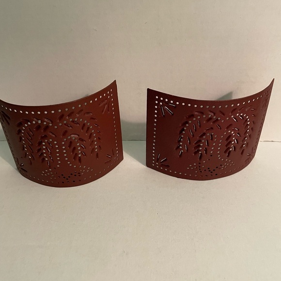 Nightlight Covers set of 2,Punched Tin Colonial Tin Works, Weeping Willo… - Picture 2 of 9